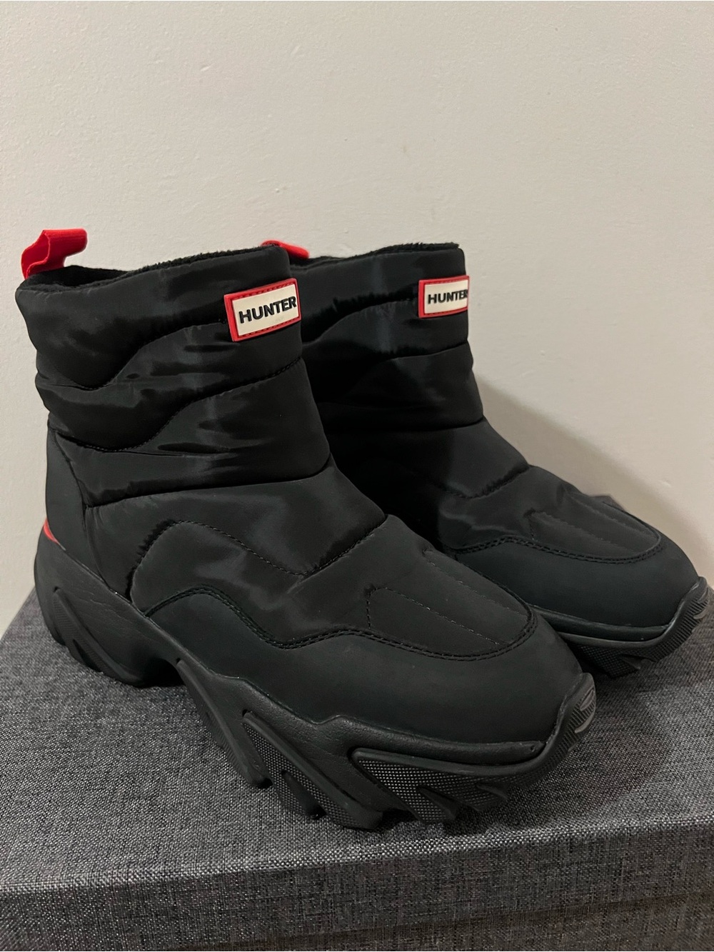 Hunter Debra Waterproof Snow Booties Black W 9